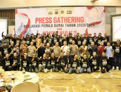 Kapolda Jateng selaku Kaopsda Ops Mantap Brata; hari ini telah dilakukan Deklarasi Pemilu Damai oleh Wartawan di Jawa Tengah