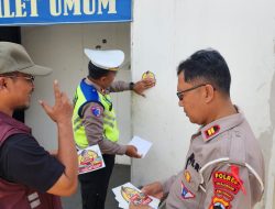 Polisi Sosialisasikan Operasi Ketupat Candi Tahun 2025 di Rest Area KM 338A Kabupaten Pekalongan
