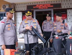 Cek  Amunisi dan Senjata Gas Air Mata, Kapolres Pekalongan : Pastikan dalam Kondisi baik