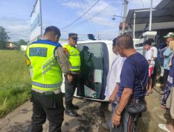 Pick Up Boks Pengangkut  MBG Oleng di Kedungwuni, Tabrak Pagar dan Terguling: Sopir Tak Punya SIM Sah